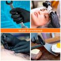 Black Nitrile Gloves Disposable 2 to 100 Pcs Multi-Purpose Latex & Powder Free, Chemical, Puncture & Tear Resistant Gloves, Waterproof, Durable & Thickened for Kitchen, Photoshoot, Medical, Cleaning, Cooking & Mechanical Use, Synthetic Rubber, Box 100 Pcs. 