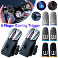 6 Finger Gaming Trigger for PUBG Game Mobile Gamepad Trigger for Ios Android Mobiles Phones Gaming Aim Triggers Joystick Button.