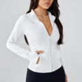 Autumn and winter professional yoga exercise jacket women's zipper tight quick-drying stand-up collar long-sleeved top popular.