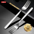 AIWILL 316 Stainless steel Fork western adult household fruit long handle pasta salad dessert Quality Kitchen tools.