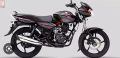 Bajaj Discover 150 Black Bike Red Sticker. 