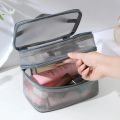 Double Layer Mesh Makeup Bag, Wash Bag, Women's Portable New Large Capacity Storage Bag, Cosmetics Storage Bag. 