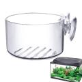 Acrylic Aquatic Plant Cup Aquarium Fish Tank Glass Plant Pot with suction holder Feeding Container Stand for Aquarium Lanscape. 