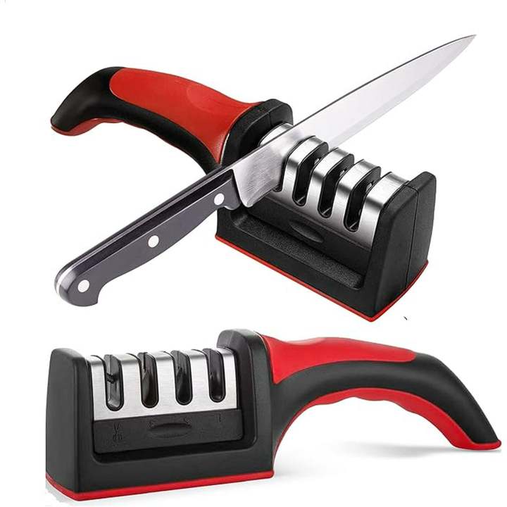 Multifunctional Kitchen 3 Segment High Quality Knife Sharpener Stainless Steel Household Hand Held Machine Effortlessly Enhance Blades Sharpness, Ensuring Optimal Cutting Performance And Durability