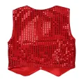 Kids Boys Girls Shining Sequins Vest Jacket Waistcoat for Hip-hop Jazz Christmas Party Stage Performance Dance Costumes Clothes. 