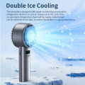 Outdoor Portable Mini Fan Handheld Fan with LED Display Semiconductor Refrigeration 100 Wind Speeds USB Rechargeable Battery Fan. 