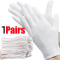 1pair White Cotton Gloves Men Formal Tuxedo Uniform Gloves Guard Parade Ceremony Costume Cosplay Coin Jewelry Butler Glove.