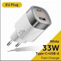 ESSAGER 33W GaN PD Dual Port USB C USB A Charger With Digital Display Fast Charging For Mobile and Laptops. 