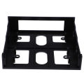 Black 3.5" to 5.25" drive bay computer pc case adapter mounting bracket.