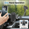 Solid Car Truck Phone Mount Holder with 11.8-Inch Gooseneck Long Arm Anti-Shake Stabilizer Compatible All Cell Phones iPhone.