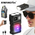 Mini USB Rechargeable LED Flashlight - Portable Super Bright Torch with Tail Magnet, Side COB Emergency Light & Camping Lantern.