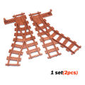MOC City Train Tracks Building Blocks Soft Brown Straight Curved Rails Changeable Railway Accessories Kids DIY Block Train Toys. 