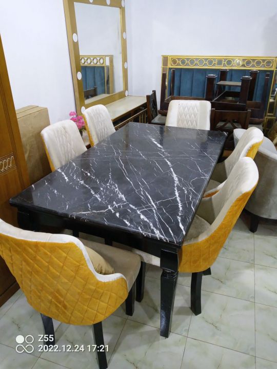 6 Chair Marble top dining table