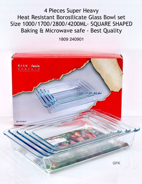 reduce rework – growtechmedia Images High Quality... 4-Piece Premium Square Borosilicate Glass Bowl Set – Super Heavy Heat ...