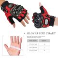 Pro-Biker Half Hand Gloves Premium Quality Red Color.