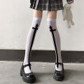 Japanese Harajuku Long Socks Festival Party Cross Cosplay Black Stockings Dark Gothic Y2K Knee Thigh Socks for Women's Skirts. 