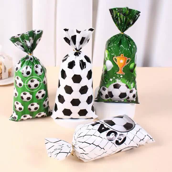 25/50pcs Soccer Theme Candy Wrapping Bags Football Bag Cookie Bag Fans Party Favor Bags for Boys Birthday Party Decor