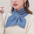 Korean Women Bowknot Cross Knit Ring Neck Scarves Fashion Female Autumn Winter Solid Color Elastic Soft Wool Warm Scarf.