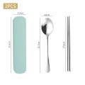 1set Household Stainless Steel Portable Tableware Chopsticks Spoons Forks Two/Three Piece Set with Box.