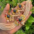 Pearl Choker Set With Tikly for Girls And Women.