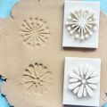 2Pcs Boho Wildflower Clay Stamps Dandelion Flower DesignTexture Molds for Polymer Clay Pottery Ceramic Decor Crafts.