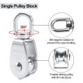 2PCS Heavy-Duty Stainless Steel M15 Marine Single Wheel Swivel Pulley Block Lifting Rope Pulley For Heavy Duty Cable Rope. 