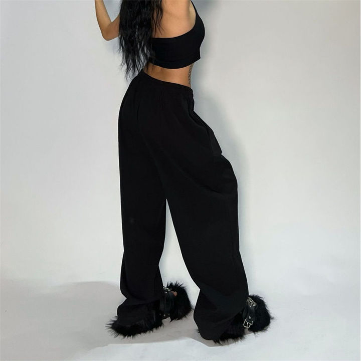 Casual%20Solid%20Sweatpants%20For%20Women%20High%20Waist%20Lace%20Up%20Loose%20Joggers%20Pant%20Classic%20Baggy%20Streetwear%20Female%20Sport%20Dance%20Trouser%20Y2K%20-%20Image%207