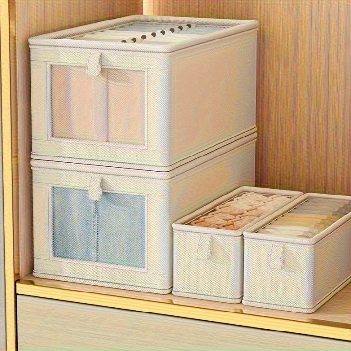 Large%20Foldable%20Canvas%20Storage%20Box%20with%20Clear%20Window%20-%20Organize%20and%20Store%20Clothing%20Space-Saving%20Home%20Closet%20Organizer%20-%20Image%204