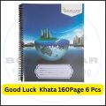 Good Luck Spiral Notebook 160 Pages - 6 pcs | Premium Quality Khata for Students - University Note Book / Note khata / Exercise book, Math khata.