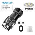 New Ultra Bright Flashlight 4/6/8*P35 LED Mini Super Bright Torch USB Rechargeable Waterproof Light With Magnet Emergency Lamp. 