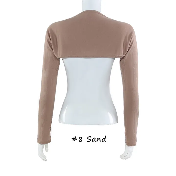 Muslim%20Women's%20Elastic%20Modal%20Cotton%20Jersey%20Bolero%20Sleeve%20Long%20Arm%20Cover%20Shrug%20Shoulder%20Oversleeve%20Suncreen%20Wear%20Under%20T-%20shirt%20-%20Image%205