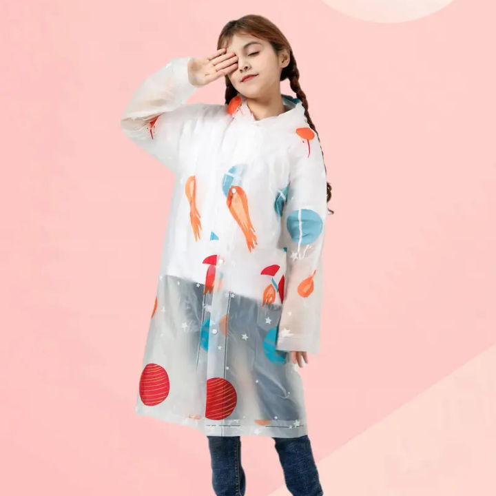 Kids Rain Coat for Girls Boys Cartoon Toddler Rain Wear Children