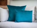 2 Piece Soft Velvet-Touch Filled Cushion Set-Rectangular and Square Velvet Cushions for Sofa/Bedroom/Car. 