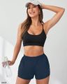 Women's High Waist 2-in-1 Running Shorts with Pockets Athletic Gym Shorts for Yoga And Workout with Inner Liner And Side Pockets.