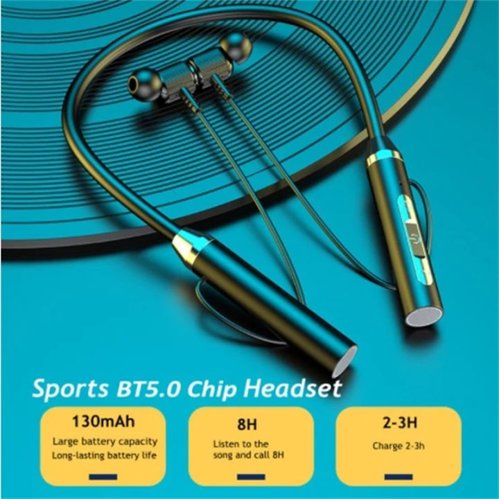 Wireless%20Headphone%20Fone%20Bluetooth%205.0%20Neckband%20Earphones%20Silicone%20Hifi%20Stereo%20Sports%20Headset%20Halter%20Waterproof%20Magnetic%20Earbuds%20-%20Image%202