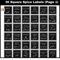 Jars Labels Stickers |Masala stickers 1.5 inch size/Full White color Label with Black Text | Easily Peelable and Applicable (pack of 35) by KYCHEN PLUS. 