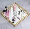 Mirror Vanity Tray, Gold Perfume Tray Makeup, Jewelry and Bathroom and serving tray. 
