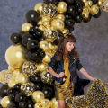 Black Gold Balloons Garland Arch Kit Birthday Party Decoration Kids Birthday Anniversary Party Supplies Baby Shower Balloon. 