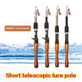 Telescopic fishing rod with cork handle carbon fiber portable fishing rod tool accessories outdoor throwing fishing. 