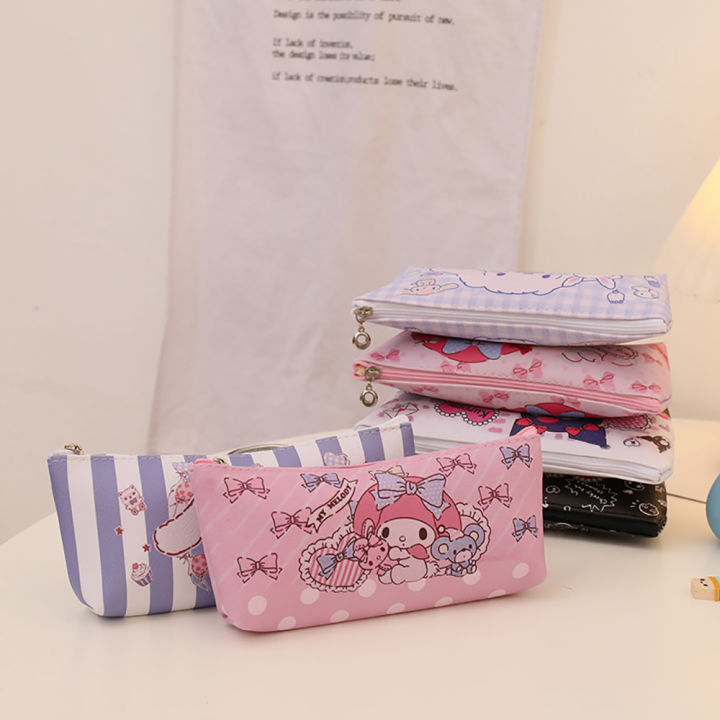 Sanrio PU Pencil Case Kawaii Study Stationery Storage Bag Women's Purse