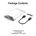 JEYI 2.5" External HDD Enclosure, SATA to USB 3.0 Tool-Free Clear for 2.5 Inch SSD & HDD 9.5mm 7mm External Hard Drive Case.