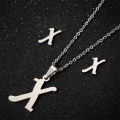 Fashion Stainless Steel Alphabet Initial Necklace 26 English Letter Earrings Necklace For Women Set Personalize Jewelry .