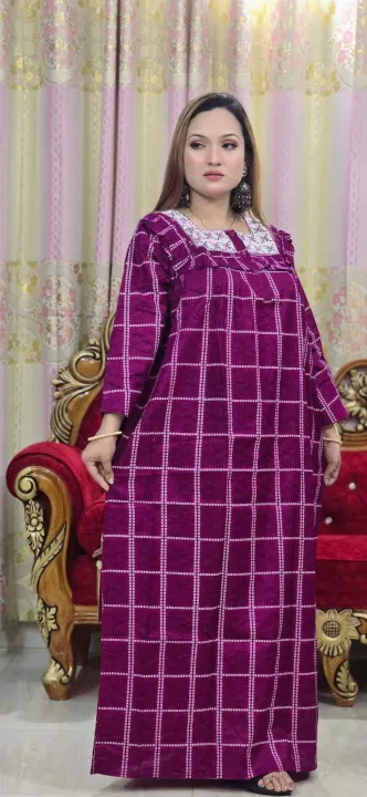 Full%20Sleeve%20Pure%20Cotton%20Neck%20Embroidery%20Maxi%20For%20Women%20-%20Image%204