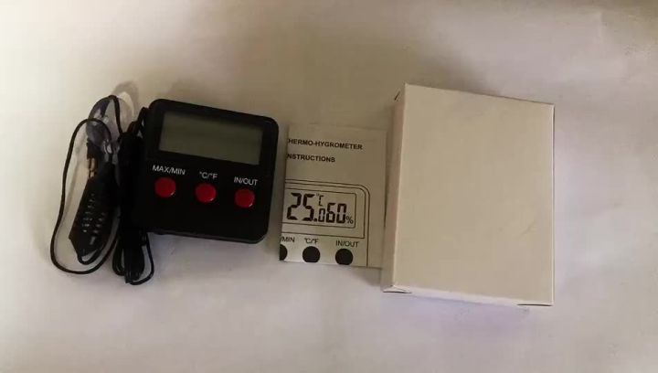 Digital Temperature And Humidity Meter LCD Display Outdoor Incubator Thermohygrometer With probe For  Pet Hatching Eggs Sensor