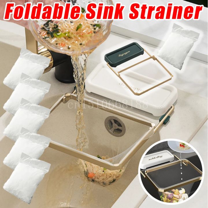Filter Drain Rack Hanging Net Filter Bag Multi-Purpose Foldable Drainage Rack Drain ...