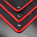 16-Pocket Black Tool Bag W/Red Stitching - Compact Wrench Organizer for Mechanics & Craftsmen, Secure Zipper & Multi-Pockets. 