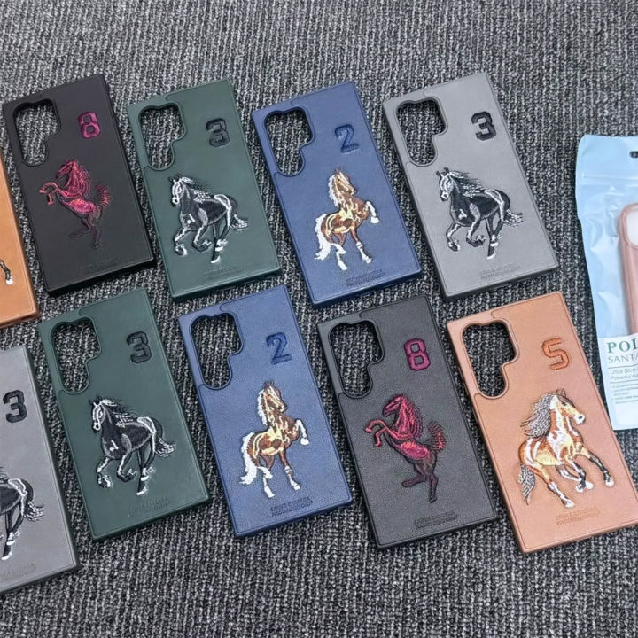 Samsung Galaxy S21 Ultra S22 Ultra S23 Ultra S24 Ultra Santa Barbara Polo Club 3D Leather Case