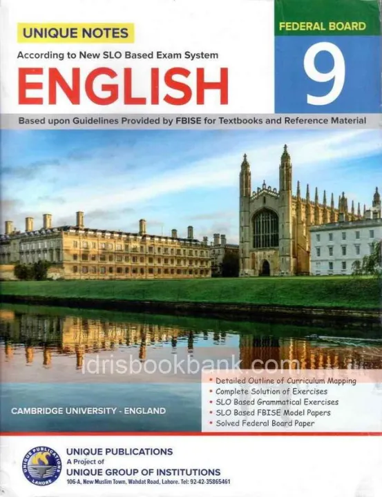Unique%20Notes%20English%209th%20Class%20Federal%20Board%20New%20Edition%20New%20syllables%202024%20update%20top%20sale%20Books%20Unique%20notes%20-%20Image%202