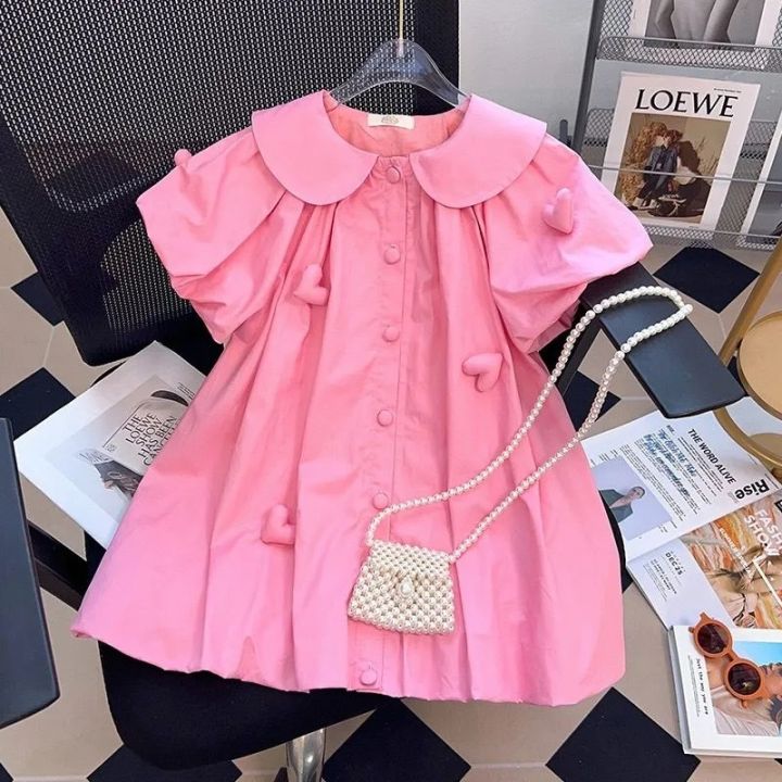 2-10%20Years%20Summer%20Cute%20Girls%20Dress%20Heart%20Jewelry%20Decoration%20Flip%20Collar%20Single%20Row%20Buckle%20Design%20Dress%20For%20Girl%20-%20Image%206
