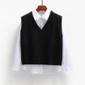 Fashion Winter Knitted Sweater Women Casual V-Neck Pullover Vest All-match Sleeveless Female Clothing Loose Tops Jumper 22783.